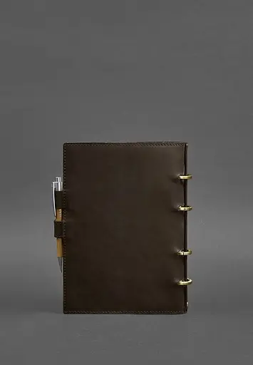 Шкіряний блокнот з датованим блоком (Софт-бук) 9.1 темно-коричневий Crazy Horse - фото 4