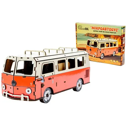 Деревянный 3D конструктор Микроавтобус PuzzleOk Puz-00926 156 деталей - фото 1