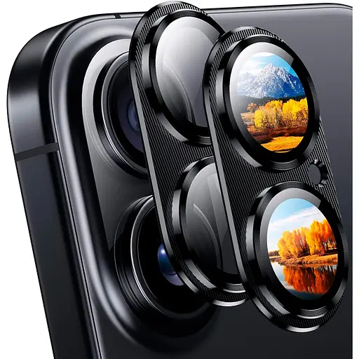 Захисне скло DK для Apple iPhone 16 Plus на камеру CD Metal Armor 021404 black 2 шт.