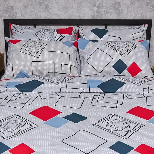 Комплект постельного белья Moon&Star Бязь Gold Люкс Urban Grid King Size 220x240 наволочки 2х50х70 - фото 3