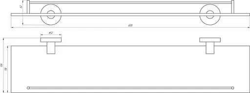 Полка Globus Lux SS 8427, Хром матовый - фото 3