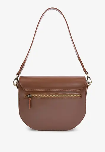 Жіноча шкіряна сумка Ruby L світло-коричнева гладка - фото 5