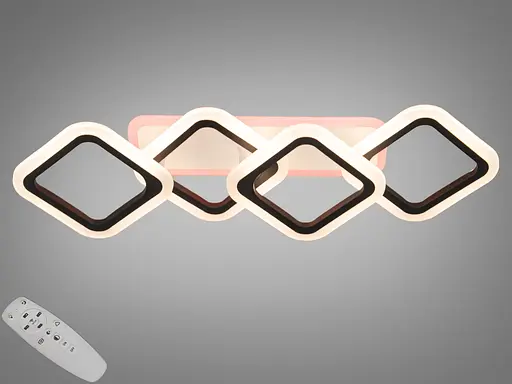 Світлодіодна люстра смарт світильник з пультом, 60Вт, чорна - фото 1