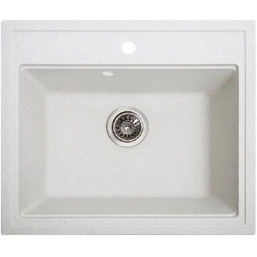 Гранітна кухонна мийка Romzha Patrat Biela (101) - фото 1