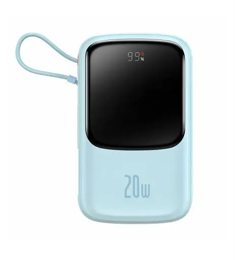 Зовнішній акумулятор Baseus Qpow Digital Display 10000 mAh 15 W iP Edition Blue PPQD050103 - фото 1