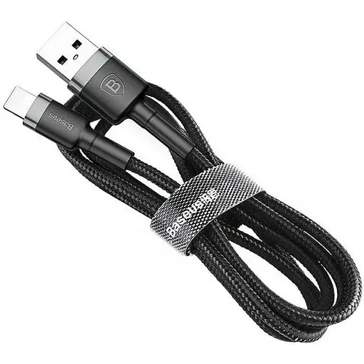 Кабель Baseus cafule Cable USB For lightning 1.5A 2 м Сірий + Чорний - фото 1