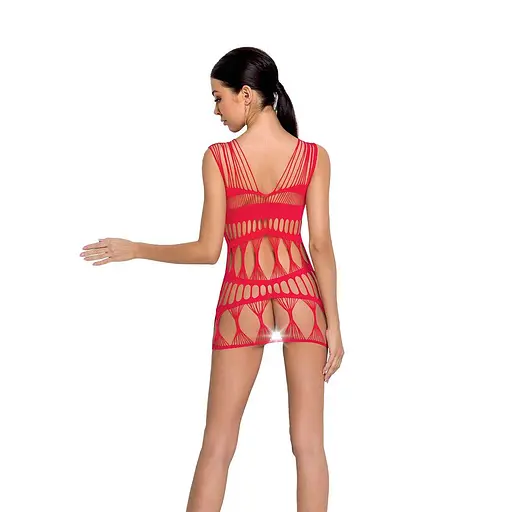 Бодистокинг-платье Passion BS089 red мини плетение в виде паутины One size - фото 2