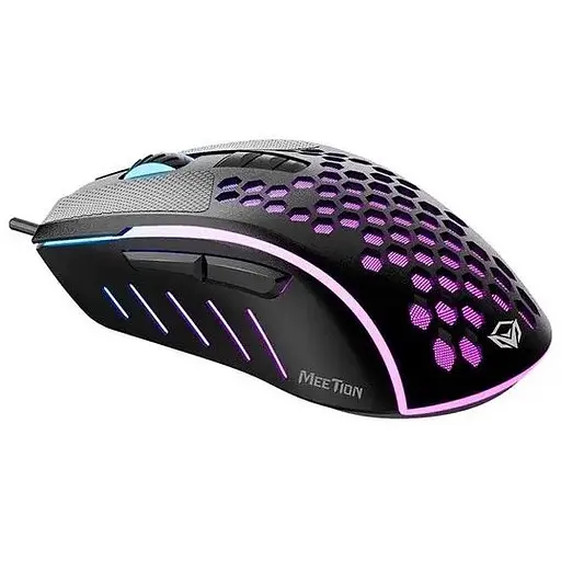 Комп'ютерна миша Mееtion GM015 ігрова оптична провідна 800-6400 DPI 8 кнопок RGB підсвічування чорна - фото 3