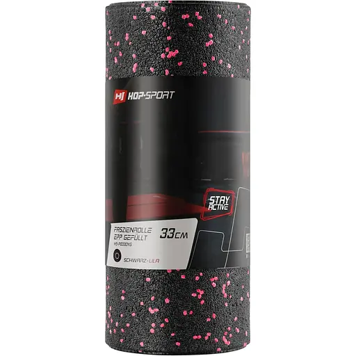 Роллер массажер (валик, ролик) Hop-Sport 3 в 1 EPP 33см HS-P033DYG черно-красный
