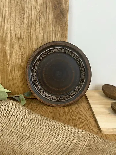 Тарелка 19.5 см керамическая (глиняная) Ангоб