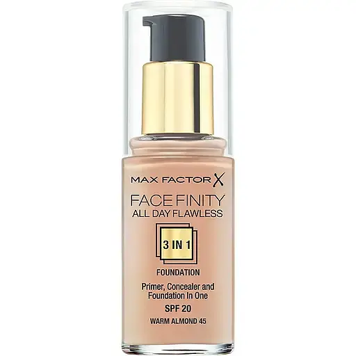Тональная основа Max Factor Facefinity All Day Flawless 3 в 1 тон 45 (Warm Almond) 30 мл - фото 1
