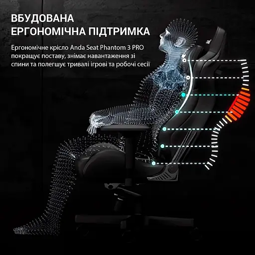 Игровое кресло Anda Seat Phantom 3 Pro Fabric Dark Gray Size L (AD18YC-06-GB-F) - фото 11
