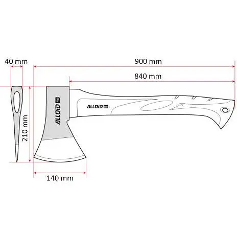 Топор Alloi ручка из фибергласа 1500 г 90 см (AF-70141500) - фото 2