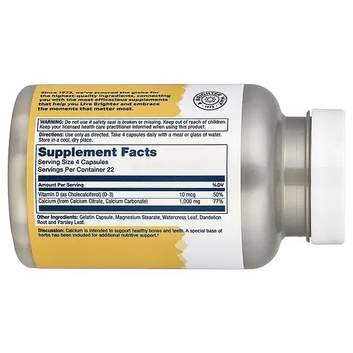 Витамины и минералы Solaray Calcium Citrate with Vitamin D3, 90 капсул - фото 2