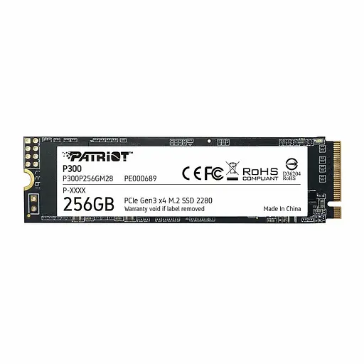 SSD накопитель M.2 Patriot P300 256GB NVMe 2280 PCIe 3.0 3D TLC