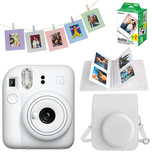 Набор камера Fujifilm Instax Mini 12, Фотобумага 20шт, Чехол, Фотоальбом на 64 фото, Фоторамки - фото 1