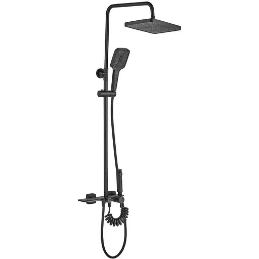 Душова система Rea Helix black з виливом REA-P6618, Чорний матовий - фото 1