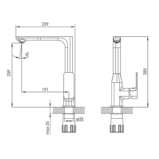 Смеситель для кухни Imprese Bilovec black matt 55256 Черный матовый - фото 2