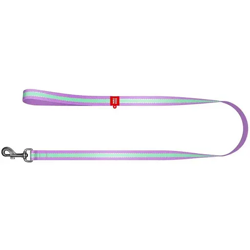 Поводок для собак Waudog Nylon нейлоновый, светонакопительный, фиолетовый - фото 2