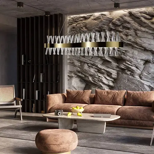 Видовжена люстра з кришталевоподібними паличками Line.F 7006-1000S - фото 9