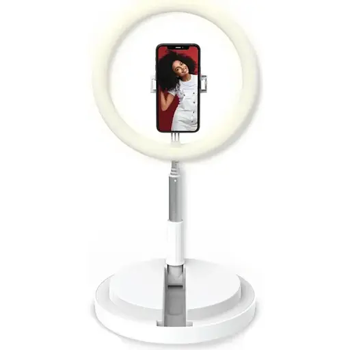 Підставка стійка з кільцевою лампою Usams US-ZB120 Stretchable foldable holdder fill light 168 см білий - фото 1