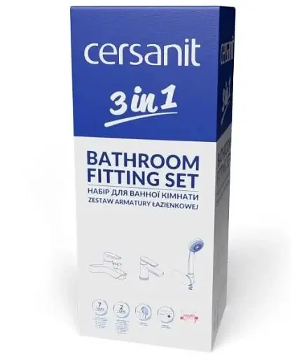 Комплект змішувачів для ванної кімнати Cersanit Cromo B247 S601-127 з душовим набором Neno 30412 - фото 8