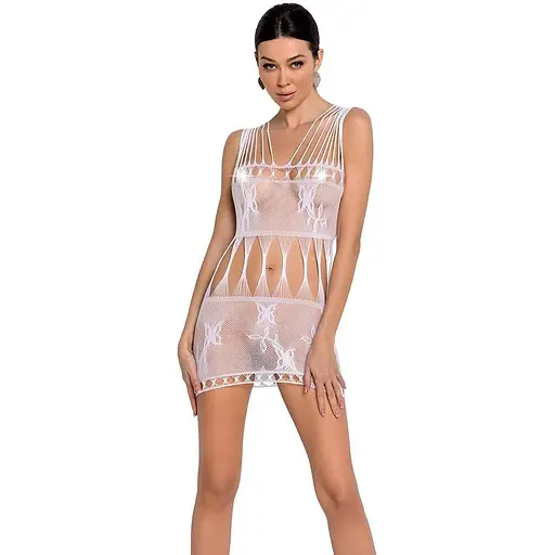 Бодистокинг - мини-платье с бабочками Passion BS090 white One size