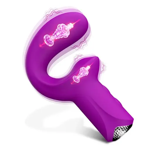 Вібратор I’MCUM DeepHook Dual Vibrator Purple для стимуляції точки G та клітора (IM-ZDB404) - фото 2