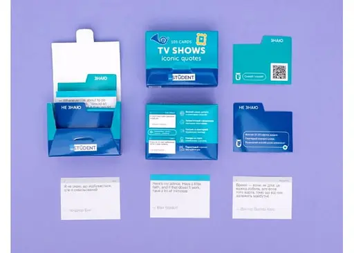 Настольная игра English Student Карточки для изучения английского языка English Student TV Shows. Iconic Quotes (укр.) (591226004) - фото 6
