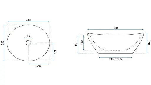 Умивальник Rea Sofia brush gold накладний білий/золотий REA-U3697, Золотий - фото 6