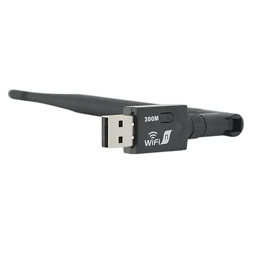 Бездротовий мережевий адаптер Wi-Fi-USB с антенной 20 см Merlion CL-UW07B, 802.11bgn, 300MB
