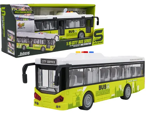 Интерактивный детский автобус Ramiz 1:16 со светом и звуком зеленый