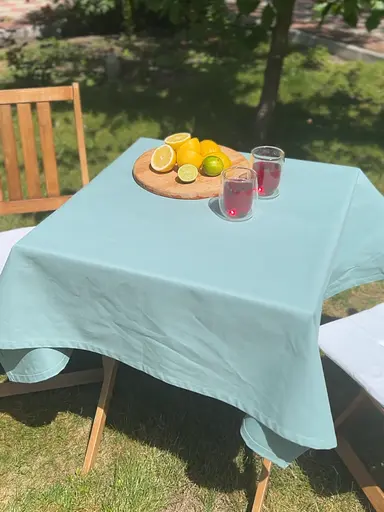 Водовідштовхувальна скатертина Тіффані однотон 120х120 см (+ 2 серветки 30х40) - фото 10