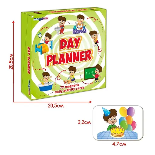 Детский развивающий набор магнитов "Распорядок дня" ML4032-03, 72 магнитные фигурки - фото 5