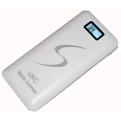 Портативное зарядное устройство для Power Bank UKC 30000 Lcd Павербанк USB белый - фото 1