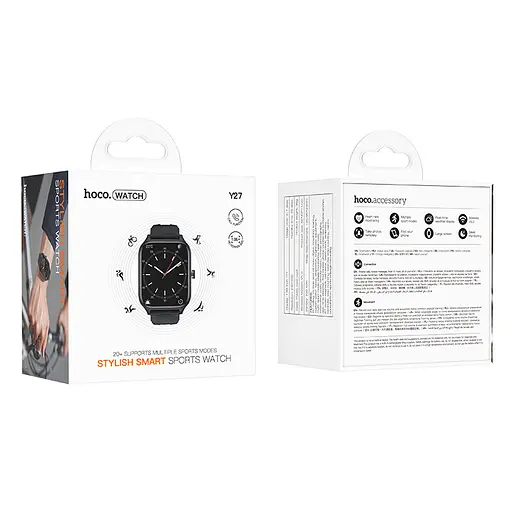 Смарт-годинник Hoco Smart Watch Y27 Smart sports watch (call version) Black - фото 5