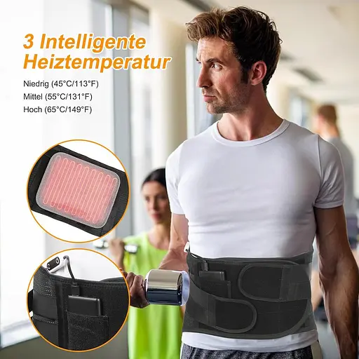 Зігріваючий пояс Oramuon, підтримка спини з підігрівом, підтримка попереку з грілкою для жінок і чоловіків - фото 2