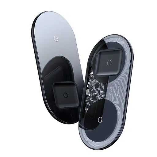 Беспроводное зарядное устройство для Baseus Simple 2 in 1 18 W для телефона и наушников (WXJK-01) - фото 4