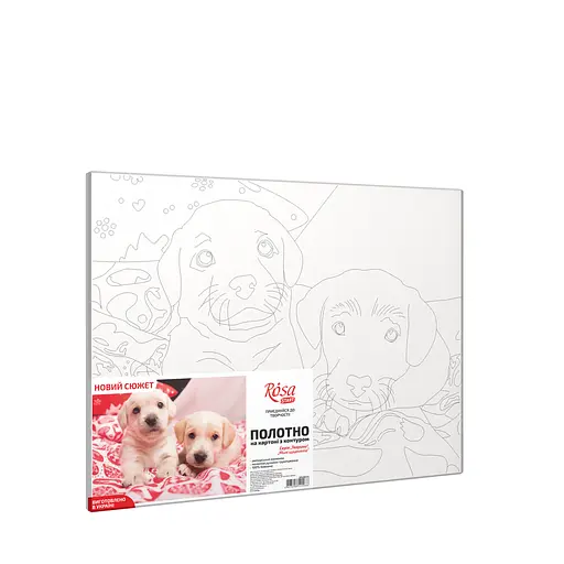 Полотно на картоне с контуром Rosa Start Милые щенки 30х40 хлопок акрил - фото 5