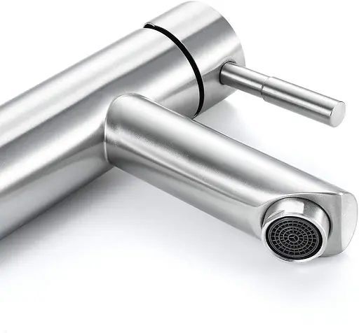 Смеситель для умывальника литой гусак Ø35 Wezer EKO1A-01 1/10 Никель - фото 3