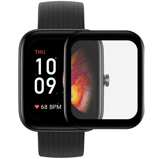 Полимерная пленка 3D (full glue) (тех.пак) для Xiaomi Amazfit Bip 3 / Bip 3 Pro Черный