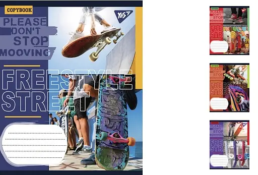 Зошити учнівські 24 аркуша лінія. YES Freestyle street, 20 шт. в упаковці