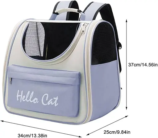 Сумка-рюкзак переноска для животных, рюкзак для собак та котов до 7,5 кг Hello Cat Серо-Голубой - фото 2