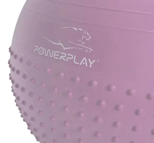 М'яч для фітнесу (фітбол) напівмасажний PowerPlay 4003 Ø65 cm Gymball Ліловий + помпа (PP_4003_65cm_Violet) - фото 2
