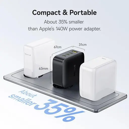 Зарядний пристрій - блок адаптер 4 виходи Baseus EnerFill FH11 3USB-C+USB 140W - фото 7