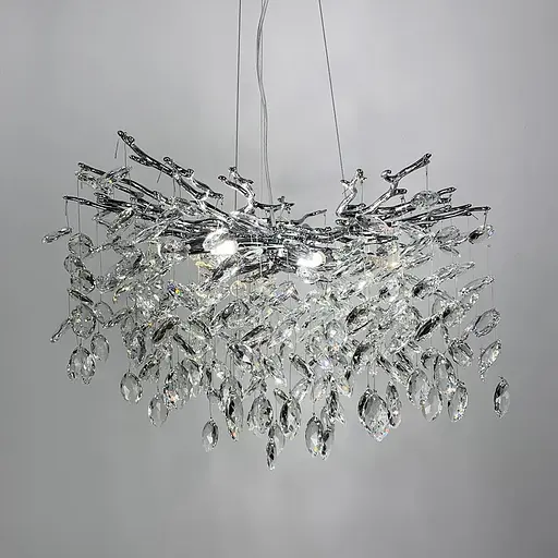 Изысканная серебряная люстра DIAMINA с хрустальными камнями Ø 80 см | Ст. 33007-760 CH | Line F - фото 6