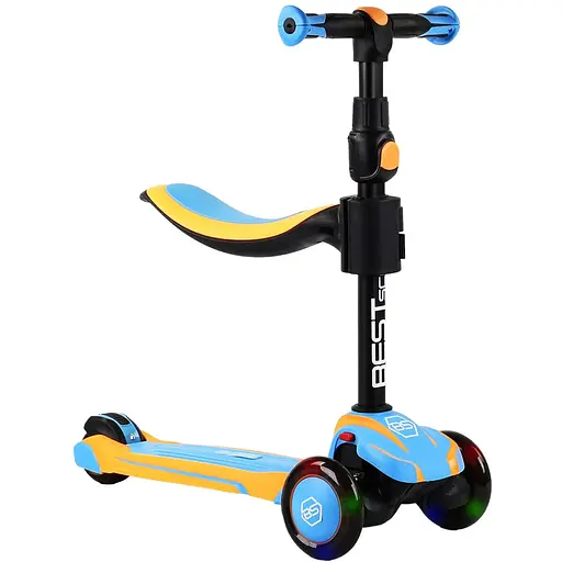 Самокат Best Scooter 60х18х34 см Жовто-блакитний 000231424