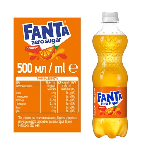 Напиток сокосодержащий Fanta Orange Zero Sugar 0.5 л (950047) - фото 3