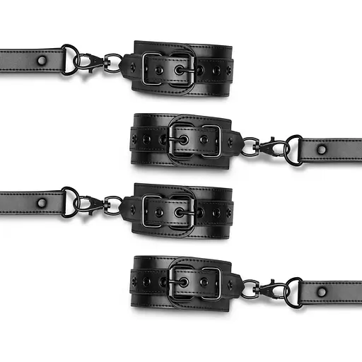 Фіксатор для рук і ніг Bedroom Fantasies Hogtie & Cuffs Set 4-Way Restrant Set - фото 6