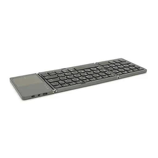 Клавіатура бездротова Voltronic B033, розкладна, 64 клавіші, Touchpad, (Eng/Pyc), 2.4G, Gray, 300x98mm, Box - фото 5